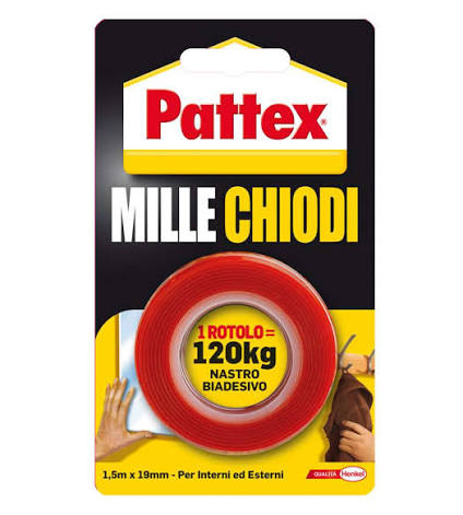 Nastro Biadesivo di Montaggio Extra Forte Millechiodi 1,5 mt – Pattex