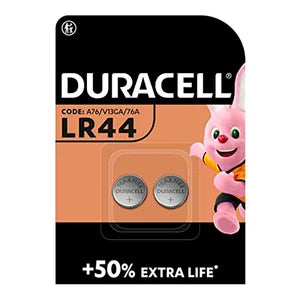 Batterie a Bottone Alcaline Duracell LR44 – Blister 2 Pezzi