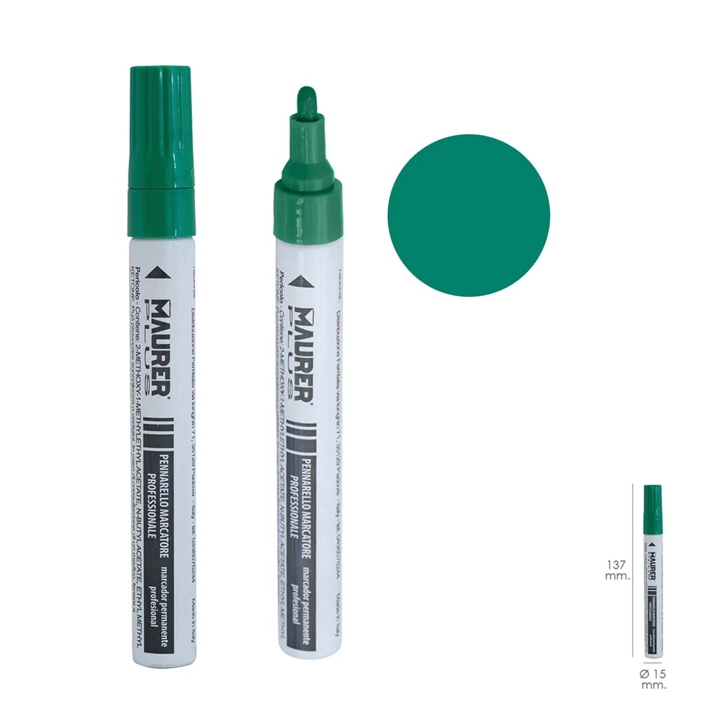 Pennarello Verde Maurer Plus - Punta Professionale