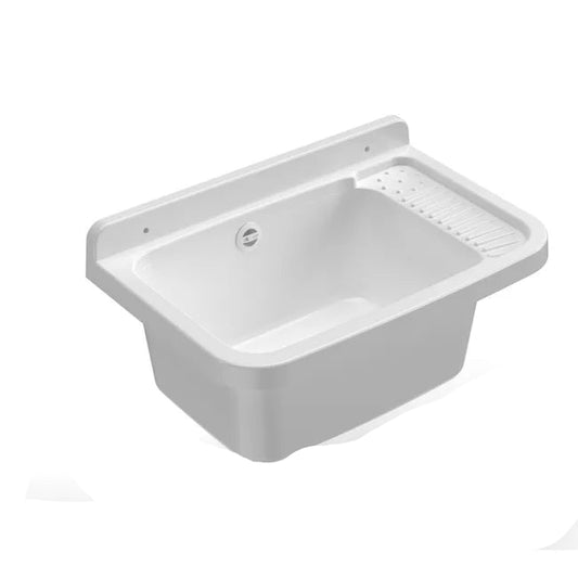 Lavatoio da Parete in Resina con Sifone Incluso - 50x35 cm