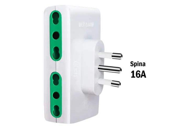 Adattatore Quadruplo con Spina 16A e Prese Assortite