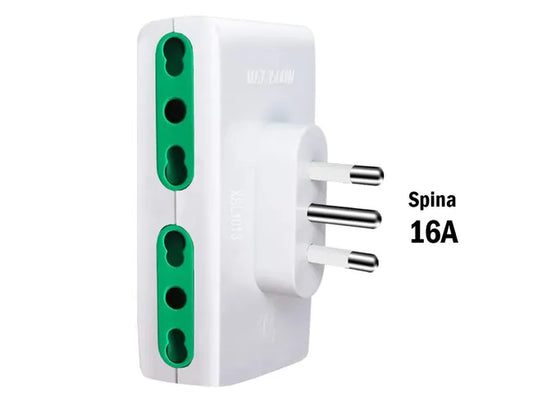 Adattatore Quadruplo con Spina 16A e Prese Assortite