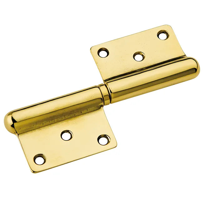 Cerniera a Profilo Grosso in Ottone Lucido Sinistra - 100 mm (2 Pezzi)