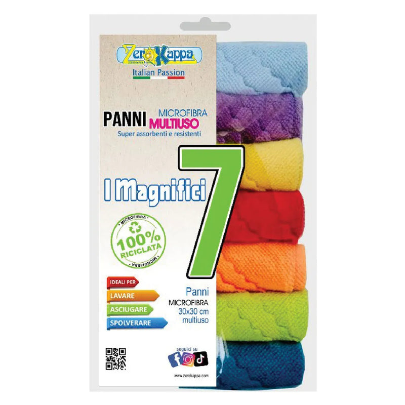 Panni in Microfibra Multiuso per Pulizia - 7 Pezzi (30x30 cm)