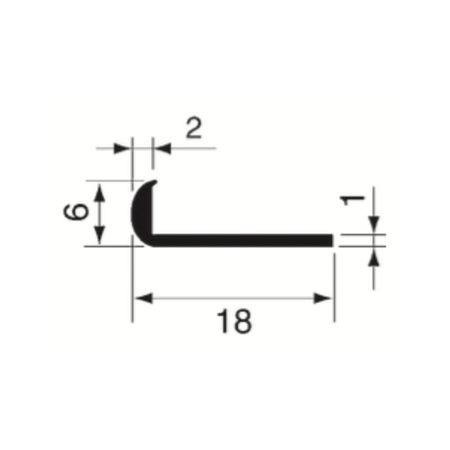 Profilo a Unghietta Coprifilo Cromo Lucido - 18x1 mm (2 mt)
