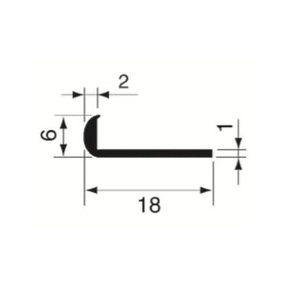 Profilo a Unghietta Coprifilo Cromo Lucido - 18x1 mm (2 mt)