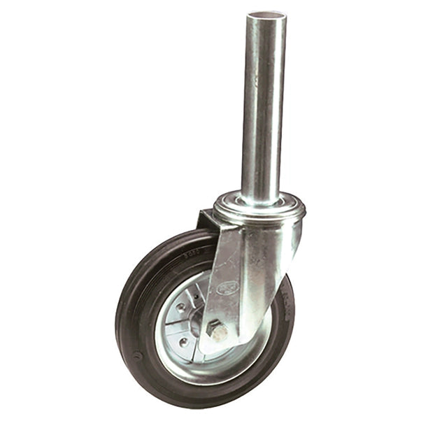 Ruote in Gomma Nera con Perno per Mobili - d 40 mm (2 Pezzi)