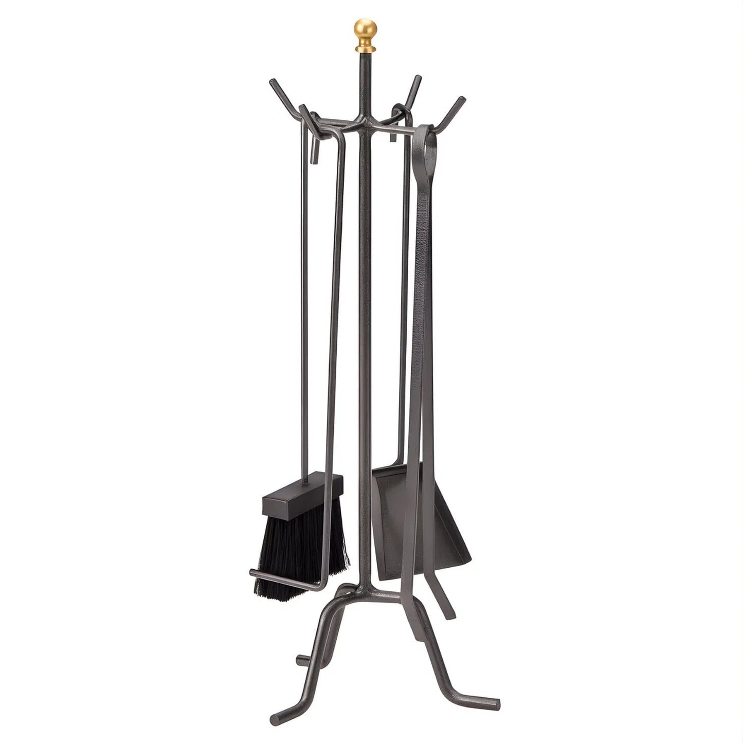 Set Accessori per Camino Corto in Ferro Nero - 4 Pezzi (60 cm)