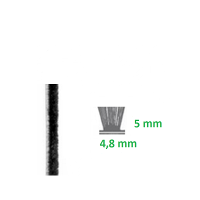 Spazzolino Antivento e Antispiffero per Guide - Sezione 4.8x5 mm