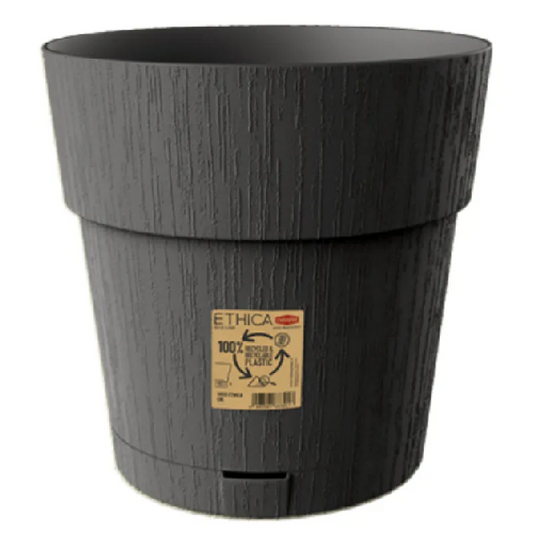 Vaso Ethica con Riserva d'Acqua Grigio - 20 cm