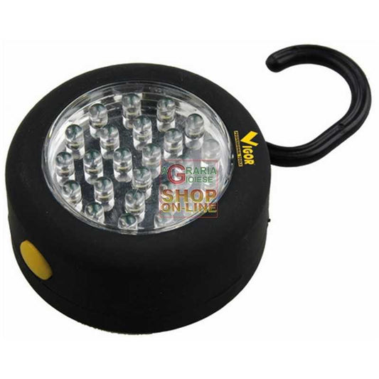 Torcia a LED da Cantiere Vigor con Gancio - 24 LED